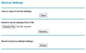 backup settings tab