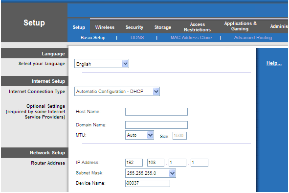 Router setup wizard