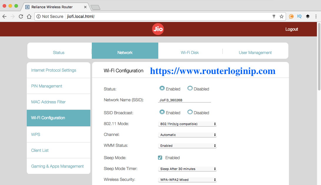 Change Password of JioFi 2 3